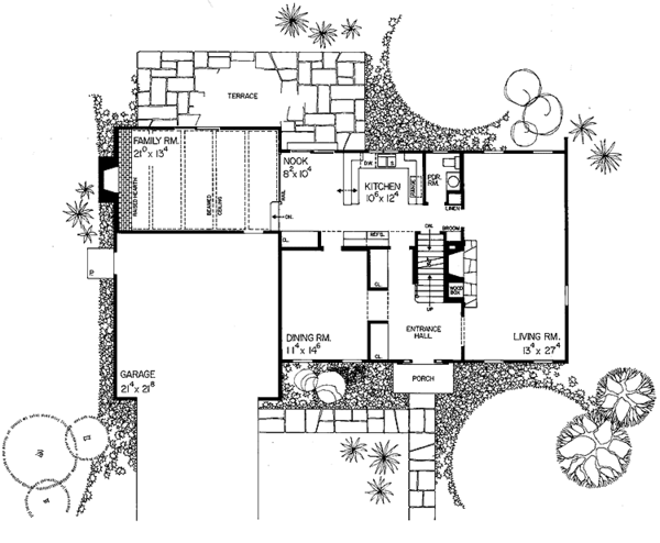 Home Plan - Colonial Floor Plan - Main Floor Plan #72-668