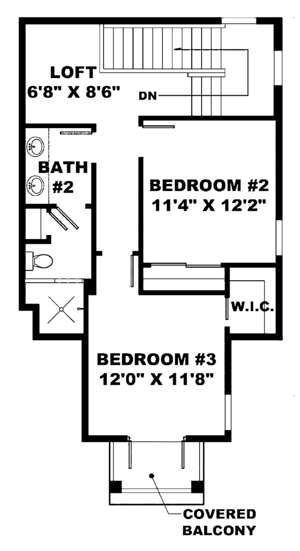 House Plan Design - Mediterranean Floor Plan - Upper Floor Plan #1017-90