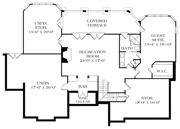 Home Plan - Traditional Floor Plan - Lower Floor Plan #453-409