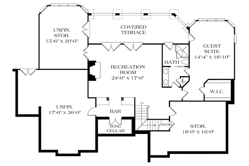 Dream House Plan - Floor Plan - Lower Floor for Traditional House Plan #453-409 - 4 bed, 3.5 bath