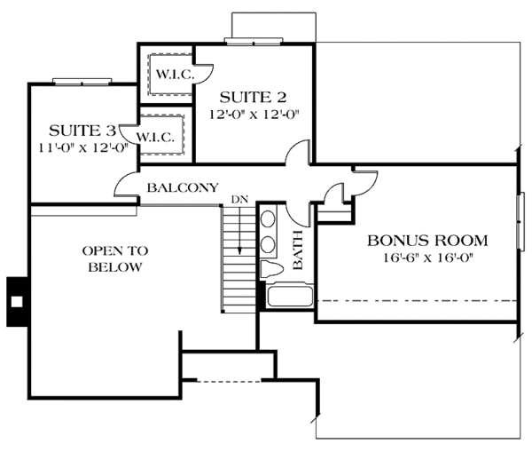 House Plan Design - Country Floor Plan - Upper Floor Plan #453-486