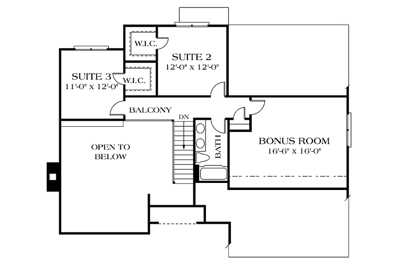 Dream House Plan - Floor Plan - Upper Floor for Country House Plan #453-486 - 3 bed, 2.5 bath