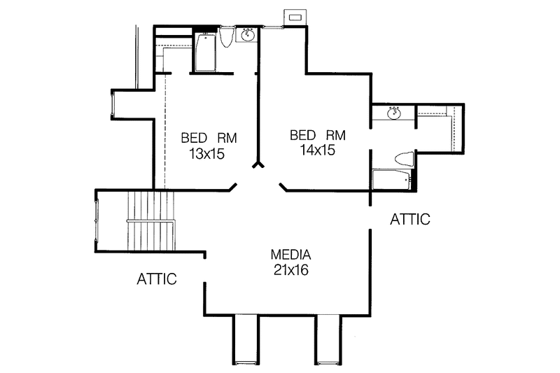 Home Plan - Floor Plan - Upper Floor for Traditional House Plan #15-300 - 4 bed, 4.5 bath