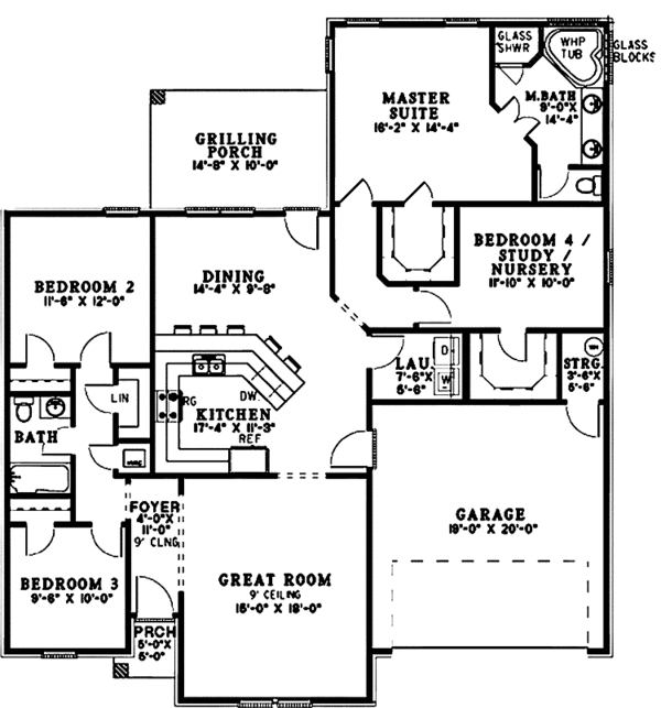 Dream House Plan - Ranch Floor Plan - Main Floor Plan #17-3236