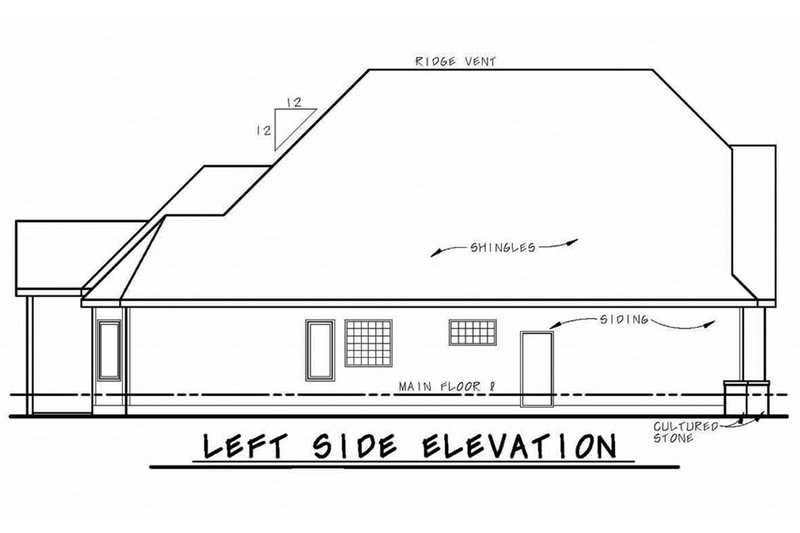 Architectural House Design - Left Side Elevation