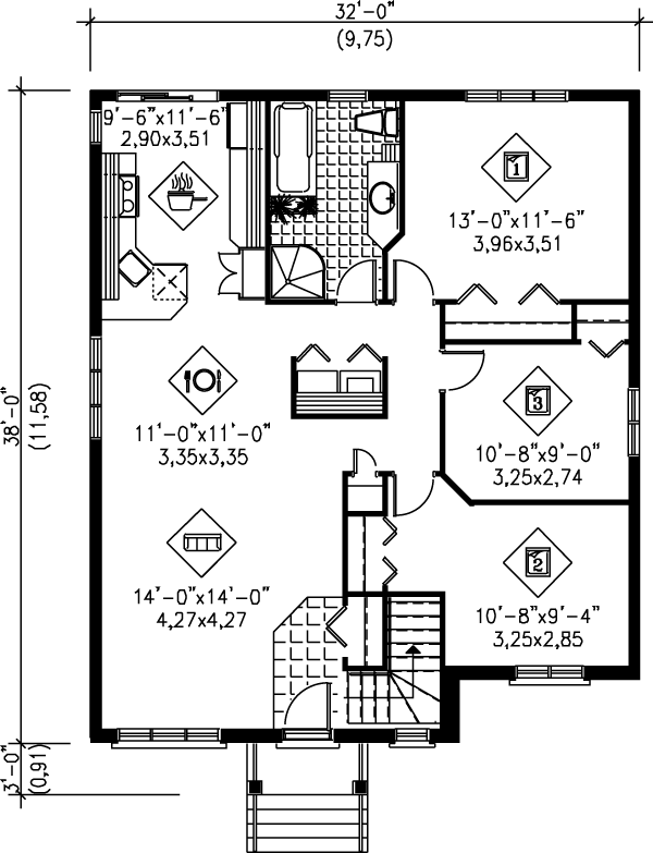 Floor Plan - Main Floor Plan #25-1010