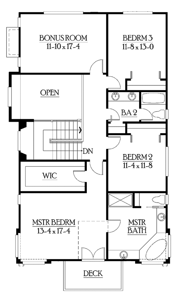 Architectural House Design - Craftsman Floor Plan - Upper Floor Plan #132-322