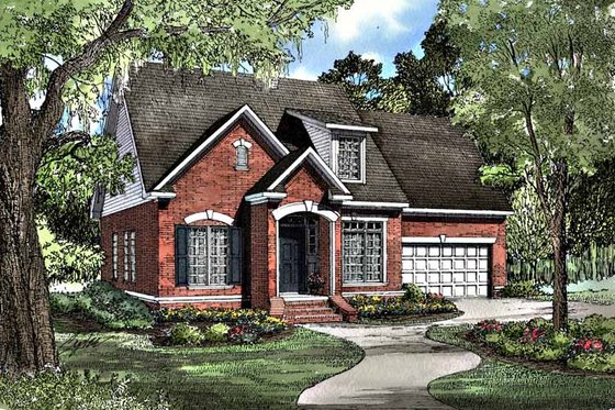 Exterior - Front Elevation 3 for European House Plan #17-3066 - 3 bed, 2.5 bath