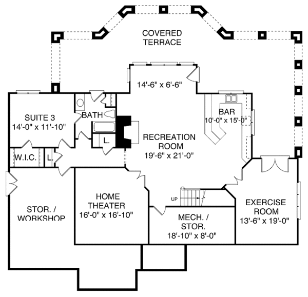 Dream House Plan - Country Floor Plan - Lower Floor Plan #453-301