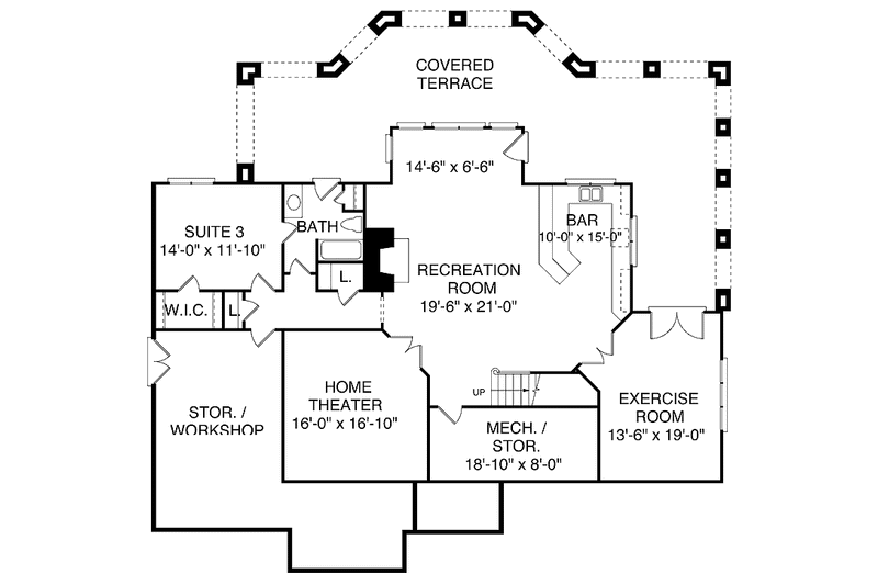 Dream House Plan - Floor Plan - Lower Floor for Country House Plan #453-301 - 3 bed, 3.5 bath