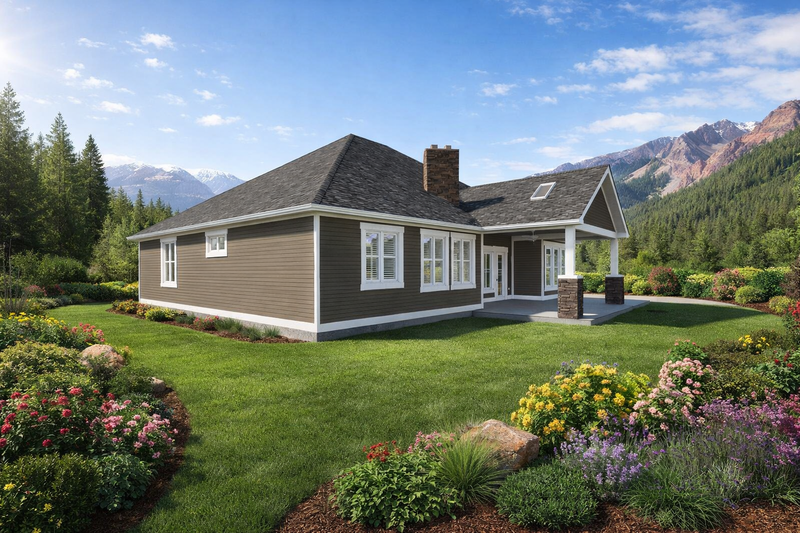 Home Plan - Exterior - Rear Elevation 1 for Traditional House Plan #1060-445 - 3 bed, 2 bath