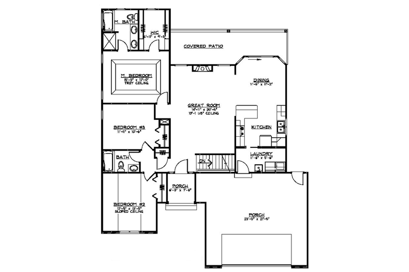Home Plan - Floor Plan - Main Floor for Ranch House Plan #1064-4 - 4 bed, 3 bath
