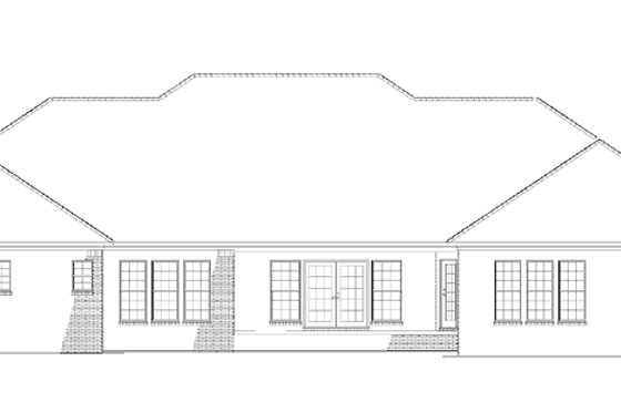 Exterior - Rear Elevation for Country House Plan #17-2680 - 4 bed, 2.5 bath