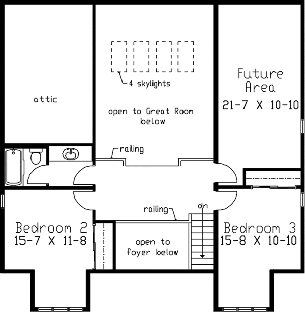 House Plan Design - Country Floor Plan - Upper Floor Plan #965-3