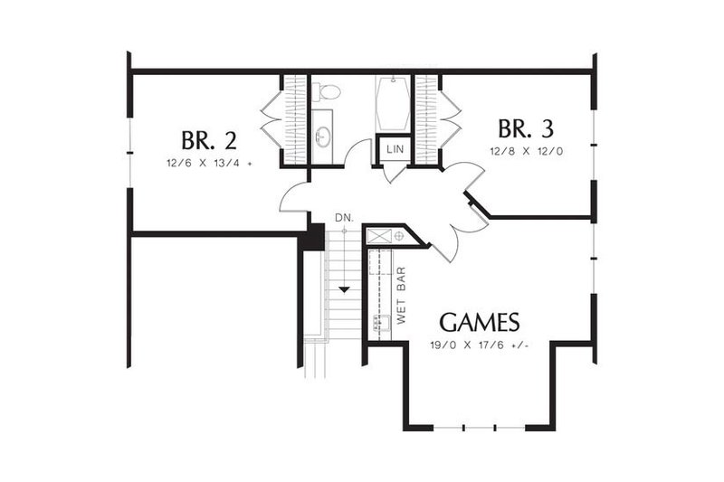 Home Plan - Floor Plan - Upper Floor for European House Plan #48-531 - 3 bed, 2.5 bath