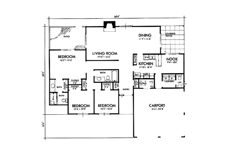 Dream House Plan - Floor Plan - Main Floor for Mediterranean House Plan #320-1388 - 3 bed, 2.5 bath