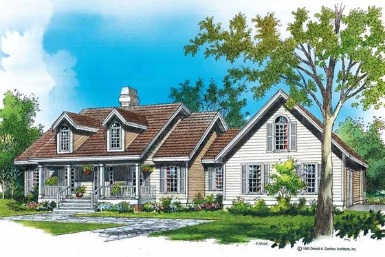 Exterior - Front Elevation 4 for Country House Plan #929-191 - 3 bed, 2.5 bath