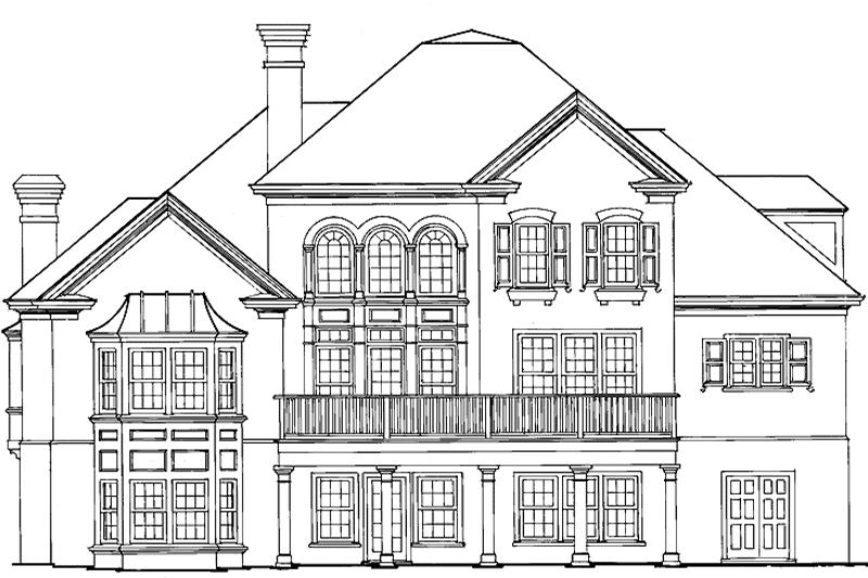 Home Plan - Exterior - Rear Elevation for Colonial House Plan #429-211 - 4 bed, 2.5 bath