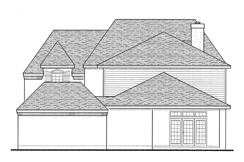 Dream House Plan - Exterior - Rear Elevation for European House Plan #410-3593 - 4 bed, 3.5 bath