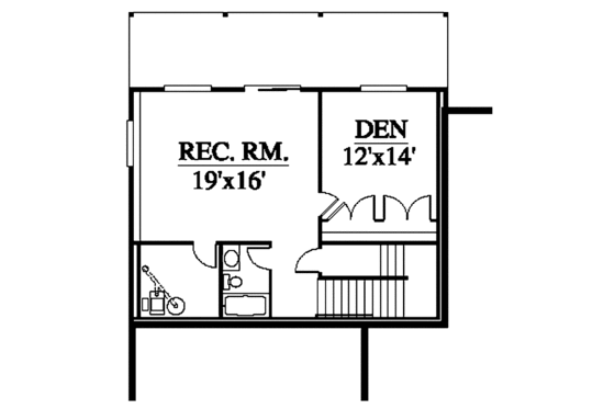 Floor Plan - Lower Floor for Contemporary House Plan #951-15 - 4 bed, 3.5 bath