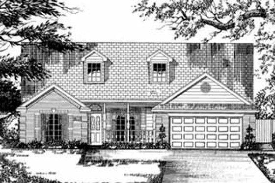 Exterior - Front Elevation for Country House Plan #62-127 - 3 bed, 2 bath