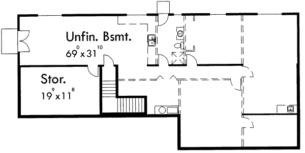 Ranch Floor Plan - Lower Floor Plan #303-326