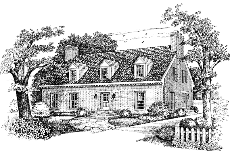 House Blueprint - Colonial Exterior - Front Elevation Plan #72-982