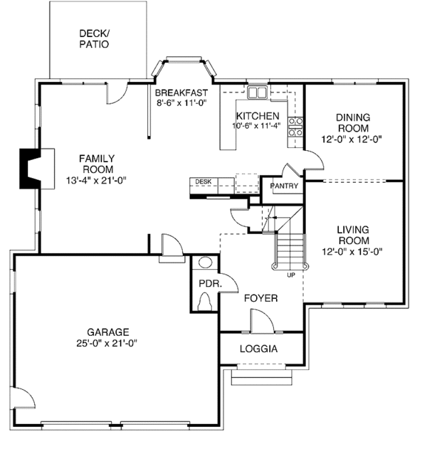 House Blueprint - Traditional Floor Plan - Main Floor Plan #453-101