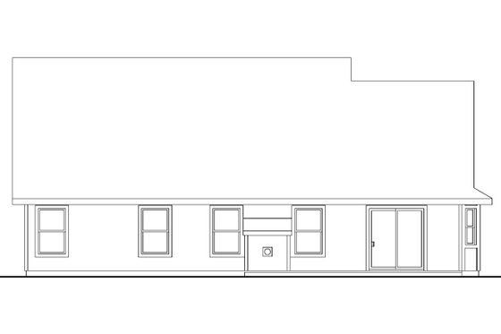 Exterior - Rear Elevation for Traditional House Plan #124-602 - 3 bed, 2.5 bath