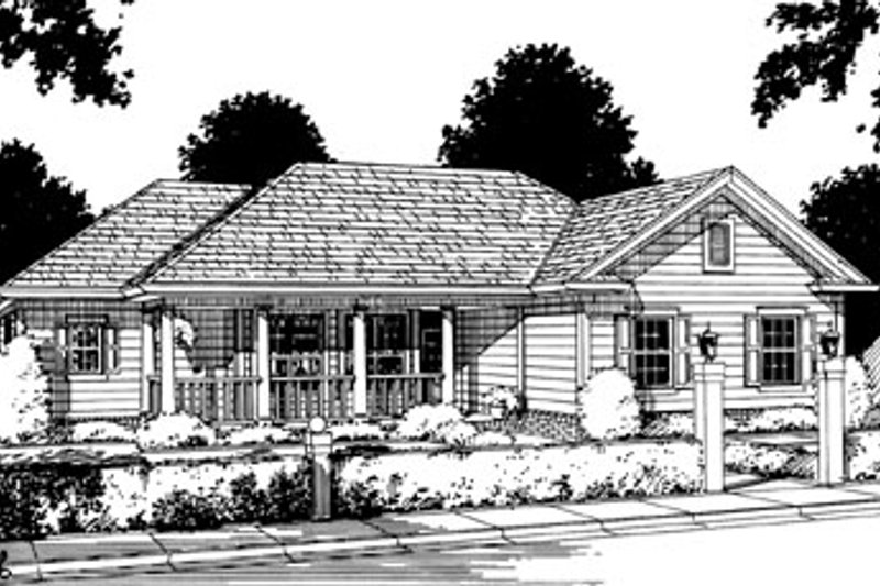 Home Plan - Traditional Exterior - Front Elevation Plan #20-117