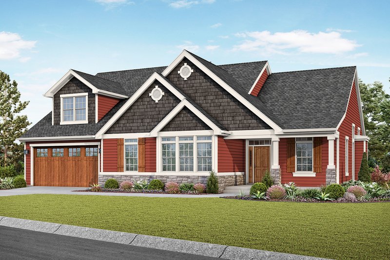 Architectural House Design - Craftsman Exterior - Front Elevation Plan #48-957