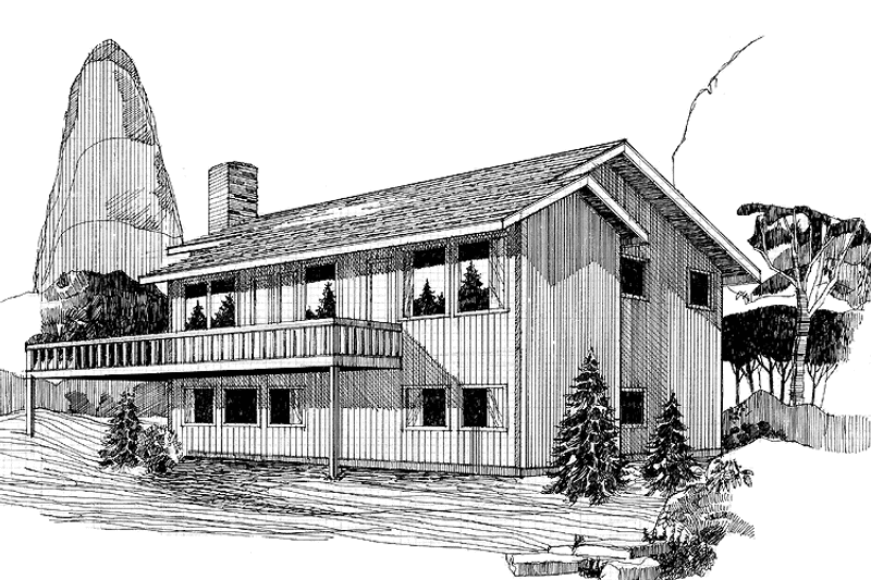 Home Plan - Exterior - Front Elevation 3 for European House Plan #60-903 - 4 bed, 3 bath