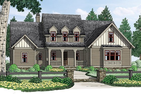 Exterior - Front Elevation 4 for Colonial House Plan #927-969 - 3 bed, 3.5 bath