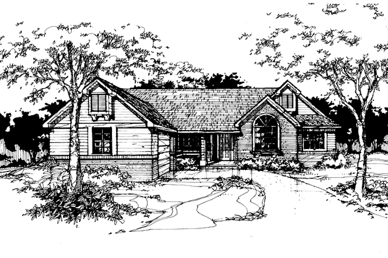 Architectural House Design - Ranch Exterior - Front Elevation Plan #320-715