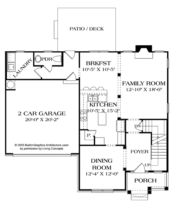 Architectural House Design - Traditional Floor Plan - Main Floor Plan #453-501