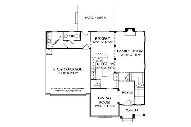 House Blueprint - Floor Plan - Main Floor for Traditional House Plan #453-501 - 3 bed, 3.5 bath