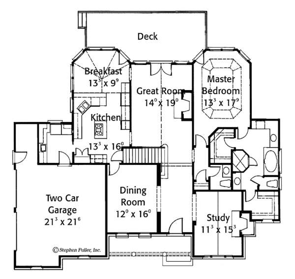 House Design - Colonial Floor Plan - Main Floor Plan #429-203