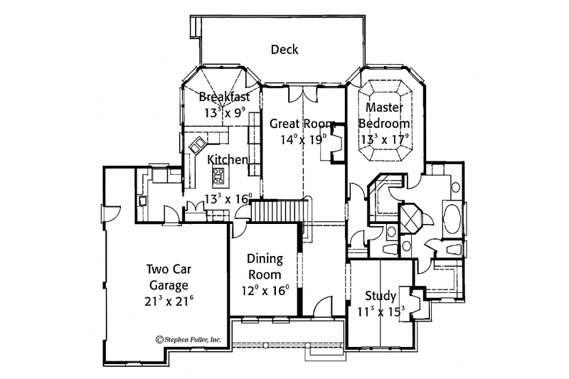 Architectural House Design - Floor Plan - Main Floor for Colonial House Plan #429-203 - 4 bed, 2.5 bath