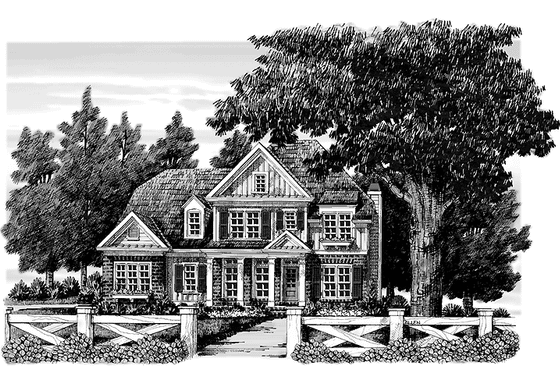 Exterior - Front Elevation 3 for Tudor House Plan #927-313 - 4 bed, 2.5 bath
