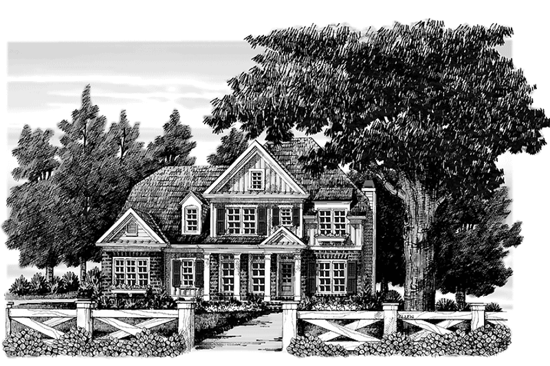 Home Plan - Exterior - Front Elevation 3 for Tudor House Plan #927-313 - 4 bed, 2.5 bath