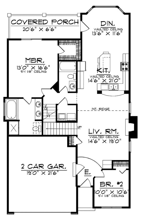 Home Plan - Bungalow Floor Plan - Main Floor Plan #70-1367