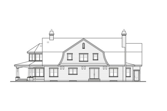 Exterior - Rear Elevation for Country House Plan #23-414 - 4 bed, 3.5 bath