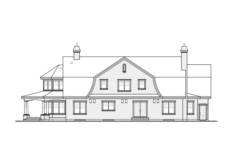 Home Plan - Exterior - Rear Elevation for Country House Plan #23-414 - 4 bed, 3.5 bath