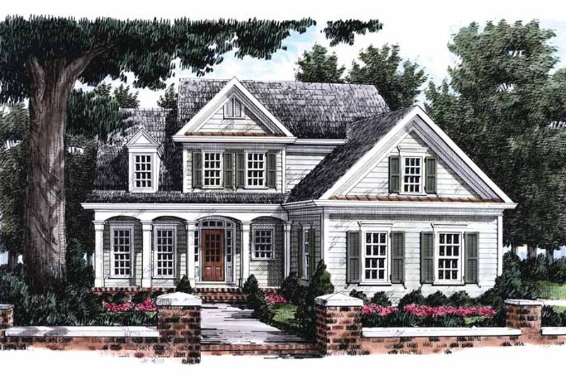 House Blueprint - Colonial Exterior - Front Elevation Plan #927-799