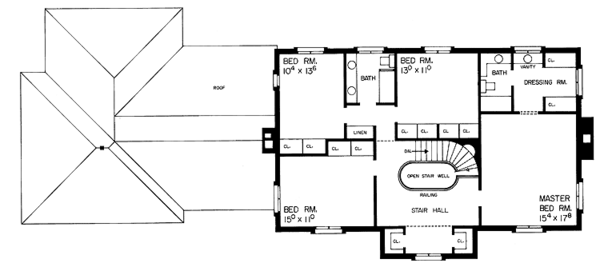 Dream House Plan - Country Floor Plan - Upper Floor Plan #72-612