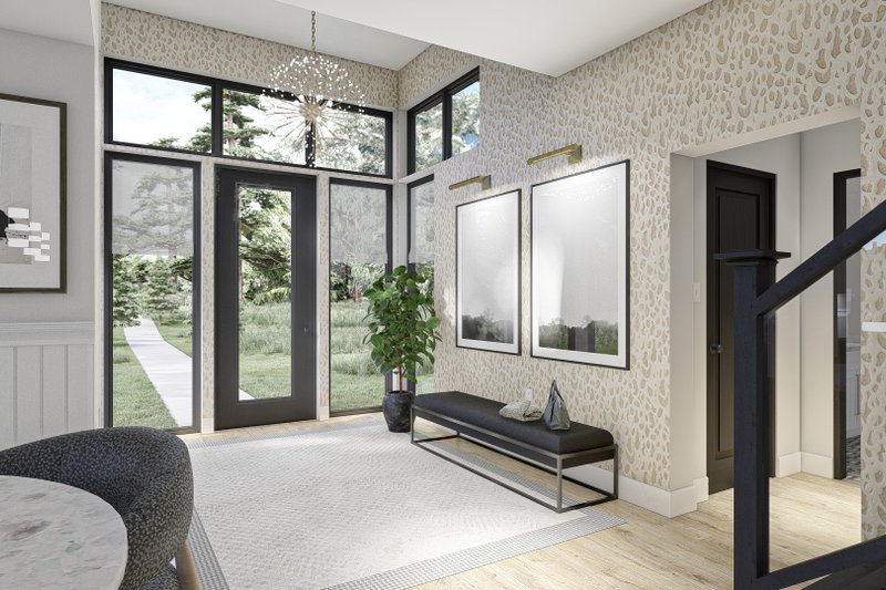 Architectural House Design - Interior - Entry for Cabin House Plan #455-297 - 2 bed, 2 bath