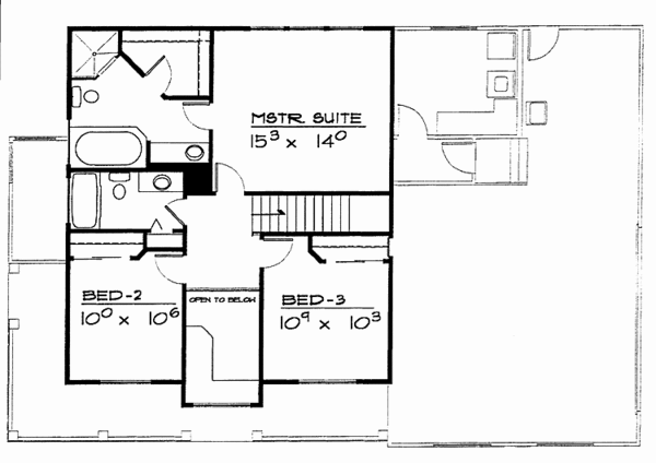 Home Plan - Country Floor Plan - Upper Floor Plan #308-252