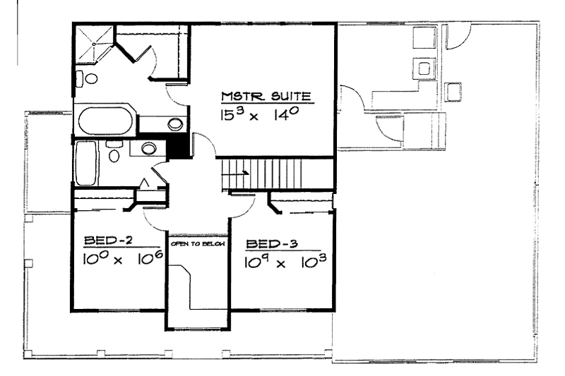 Home Plan - Floor Plan - Upper Floor for Country House Plan #308-252 - 3 bed, 2.5 bath