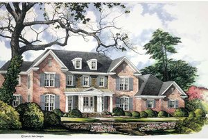 House Plan Design - Exterior - Front Elevation for Colonial House Plan #952-253 - 4 bed, 3.5 bath