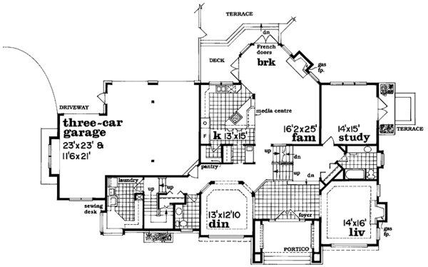 Architectural House Design - European Floor Plan - Main Floor Plan #47-1014